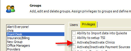 Assign Privileges to Groups
