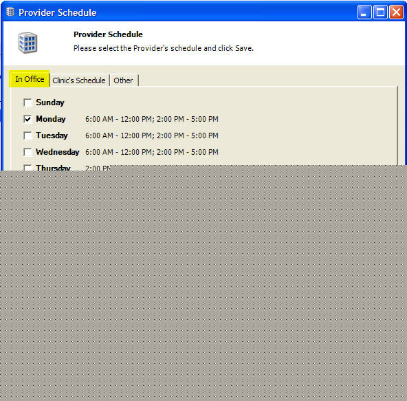 Admin Providers Schedule