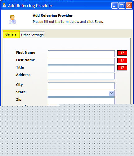 Ref Provider General Tab