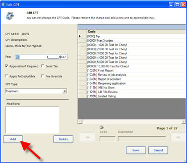 Fee Schedule Add Modifier