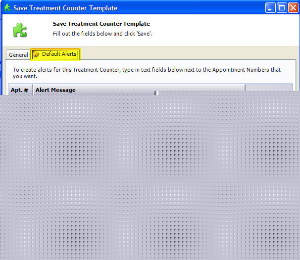 Treatment Counter Default Alerts