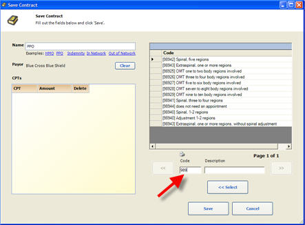 insurance contracts CPT Code