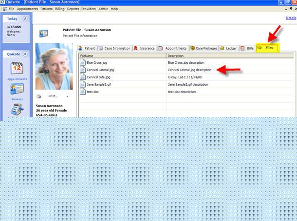 Patient File Tab