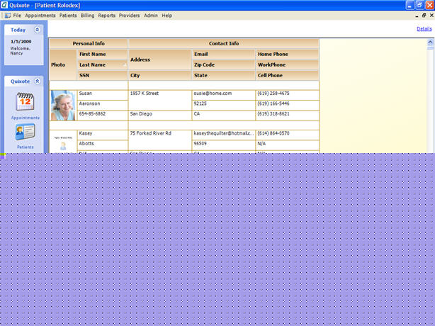 Patient Rolodex Profile View