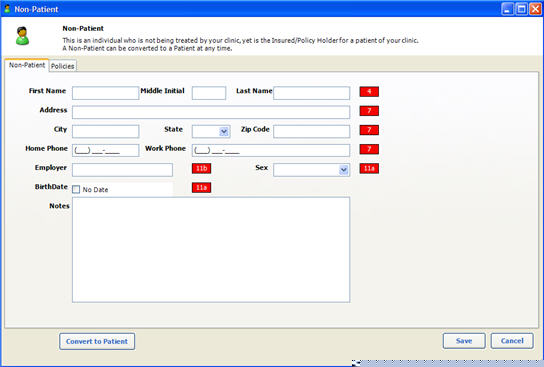 Patient Rolodex New Non Patient Button
