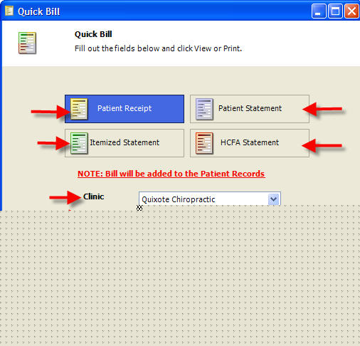 Appointments Workflow Check Out Quick Bill