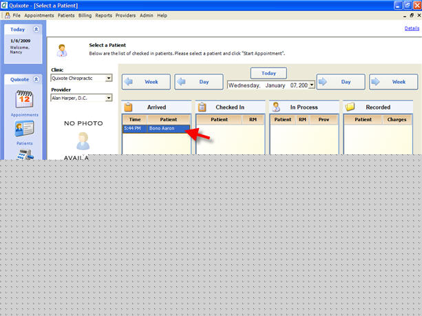 Providers Check In Button