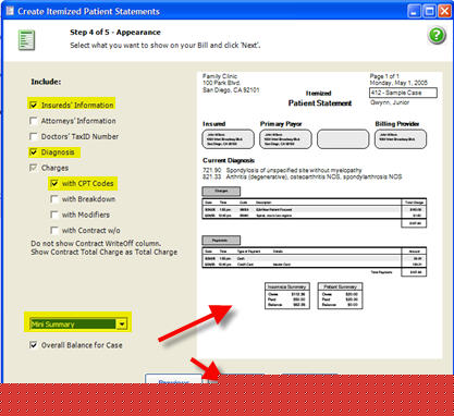 Billing Billing Itemized Statements for Insurance