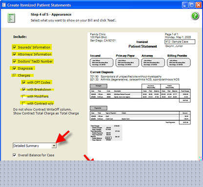 Billing Billing Itemized Statements Step 4