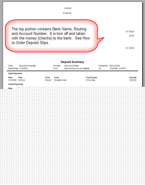 Deposit Slips Example