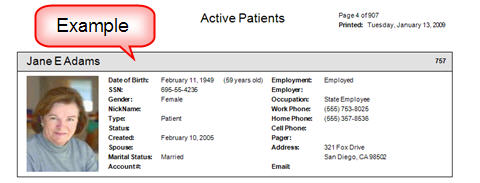 Reports Patients Patient Profiles Example