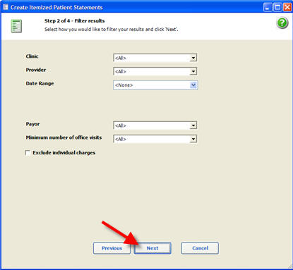 Patient Bill Create Itemized Step 2