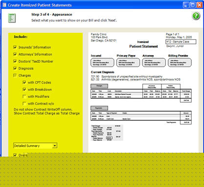 Patient Bill Create Itemized Step 3
