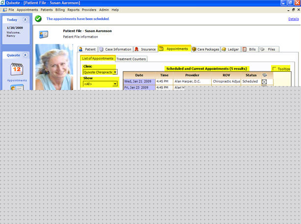 Appointment Tab