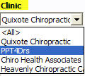 Appointment Tab Clinic Drop Down