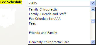 Appointment Tab Print Cases Fee Schedule Drop Down