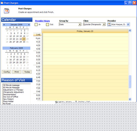 Patient Ledger Tab Add Charge Appointment