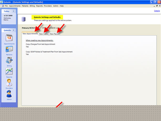 Quixote Settings and Defaults