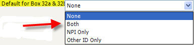 Quixote Settings and Defaults HCFA 0805 New Payors Box 32