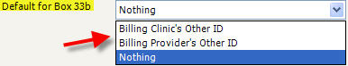 Quixote Settings and Defaults HCFA 0805 New Payors Box 33 b