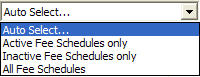 Fee Schedules Auto Select