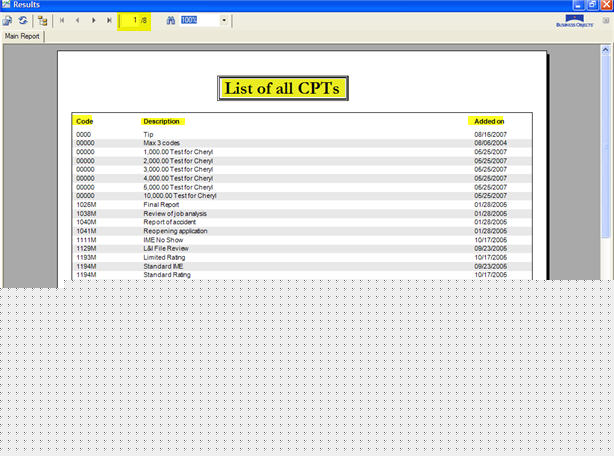 CPT Report CPTs