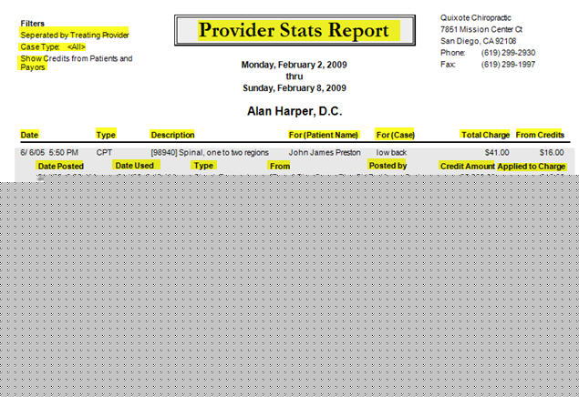 Provider Stats General Tab Provider Stats Report All