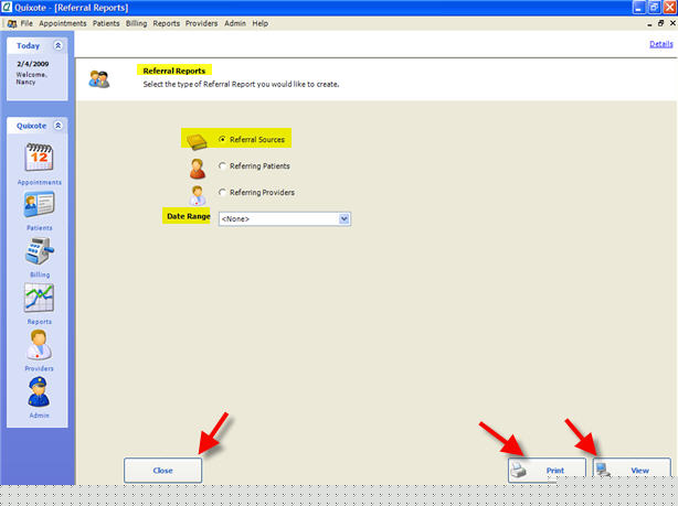Referral Reports Referral Sources