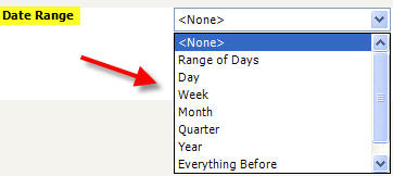 Charges Report Date Range