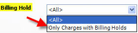 Charges Report Billing Hold