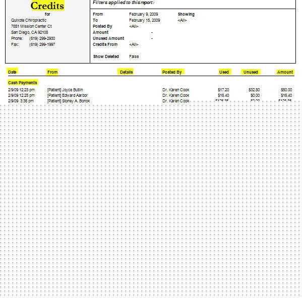 Credit Report Example 1